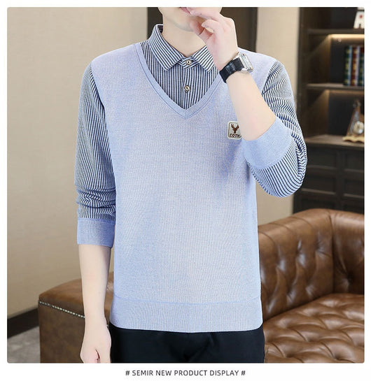 Suéter Falso Dos Piezas Hombre Casual Ejecutivo Multiusos - Image 35