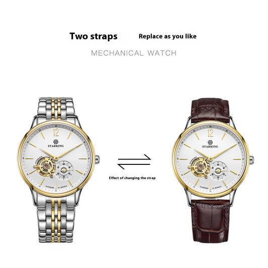 Reloj Mecánico Automático Profesional Hueco Tres Agujas Resistente al Agua para Hombre - Image 2