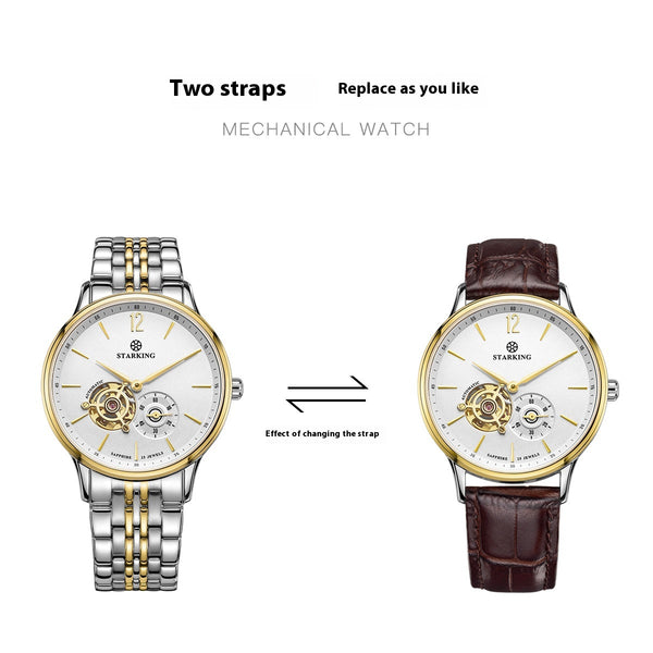 Reloj Mecánico Automático Profesional Hueco Tres Agujas Resistente al Agua para Hombre