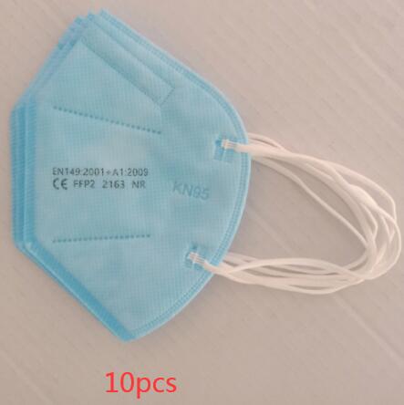 Stack of red KN95 protective masks with white ear loops, showing FFP2 certification and '10pcs' text. - Image 13