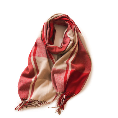 Bufanda de Cashmere Artificial Gruesa y Cálida con Flecos - Image 6