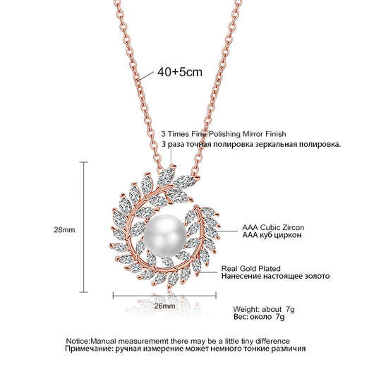Elegant pearl and cubic zirconia jewelry set with a necklace and two earrings, featuring a wreath design. - Image 7