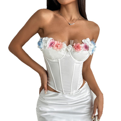 Top Tubular con Aros y Flores 3D para Mujer - Image 5