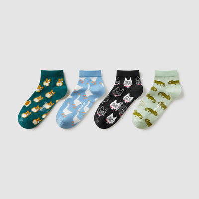 Calcetines Deportivos de Algodón con Diseño Gato y Perro - Image 14