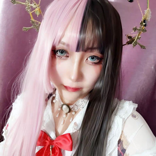 Peluca Larga Recta para Cosplay Anime - Cabello Sintético Premium