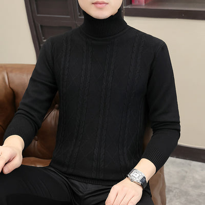 Suéter de Cuello Alto para Hombre con Tejido Trenzado - Image 7