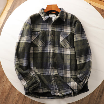 Abrigo Acolchado de Lana Escocesa con Forro Polar para Otoño e Invierno - Image 8