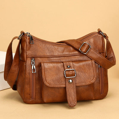 Bolsa Mensajero de Cuero Auténtico Retro Gran Capacidad - Image 7