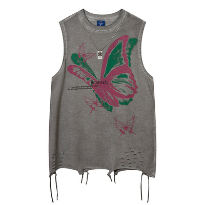 Playera Sin Mangas Rasgada Butterfly para Hombre - Image 17