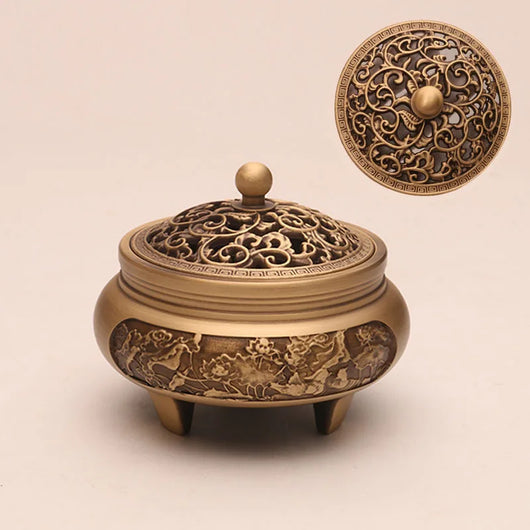 Quemador de Incienso de Cobre Puro Estilo Xuande - Artesanía Zen Tallada a Mano - Image 29