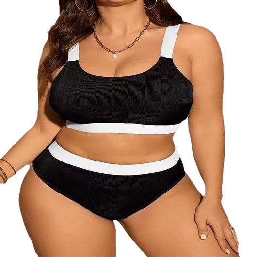 Bikini Asimétrico Talle Alto Plus Size - Traje de Baño Dos Piezas para Mujer - Image 5