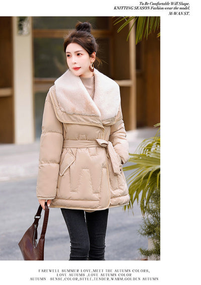 Chaqueta de Plumón de Pato Winter 90 Blanca con Cuello de Pelaje Grande - Image 26