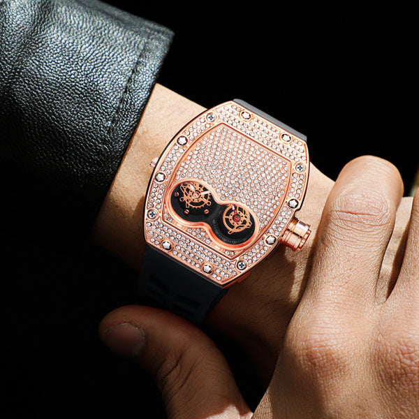 Reloj de Cuarzo para Hombre con Diamante y Personalidad Fashion