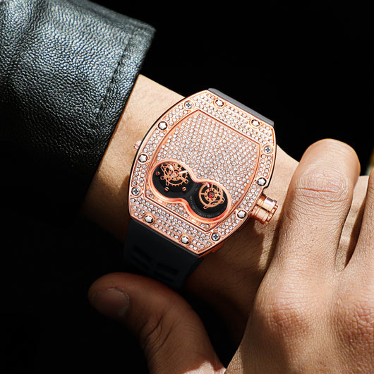 Reloj de Cuarzo para Hombre con Diamante y Personalidad Fashion