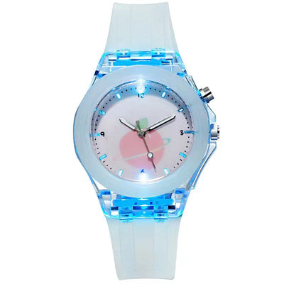 Reloj Infantil de Silicona con Luz y Patrón de Frutas - Image 9