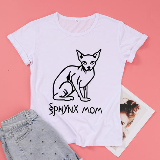 Playera Estampada Gatos sin Pelo con Letras Street Style - Image 4