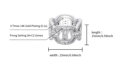 Anillo Hip-hop para Hombre con Circonita Electrochapada - Image 6