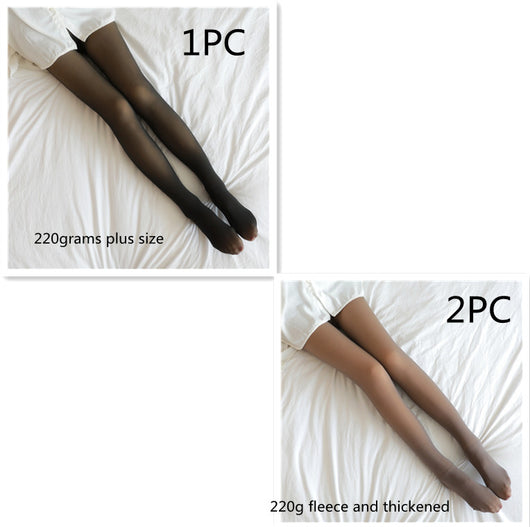 Leggins Térmicos Translúcidos Talla Grande con Forro Polar - Pantimedias Invierno - Image 59