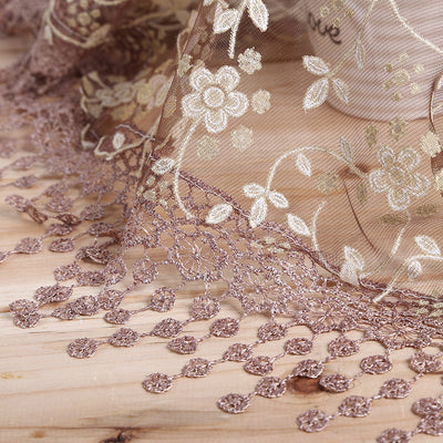 Pañuelo de Seda con Encaje y Flecos Creativos para Mujer - Image 19