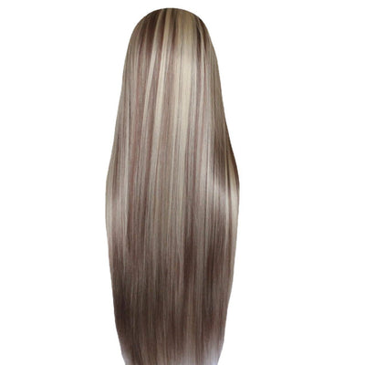 Peluca Frontal de Encaje Cabello Liso Degradado Fibra Térmica - Image 5