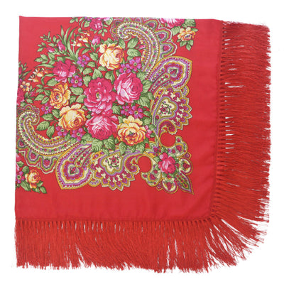 Pañuelo Floral Retro con Flecos para Mujer - Image 12