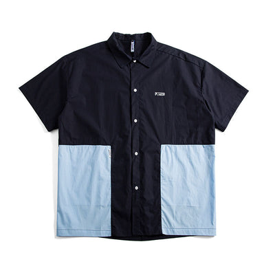 Camisa Suelta Japonesa con Estampado Colorblock y Bordado - Image 3