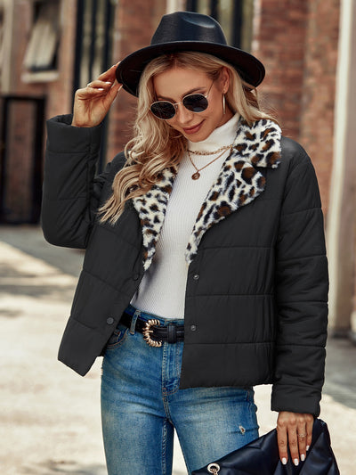 Abrigo Acolchado de Algodón con Cuello Tipo Polo para Mujer - Image 12
