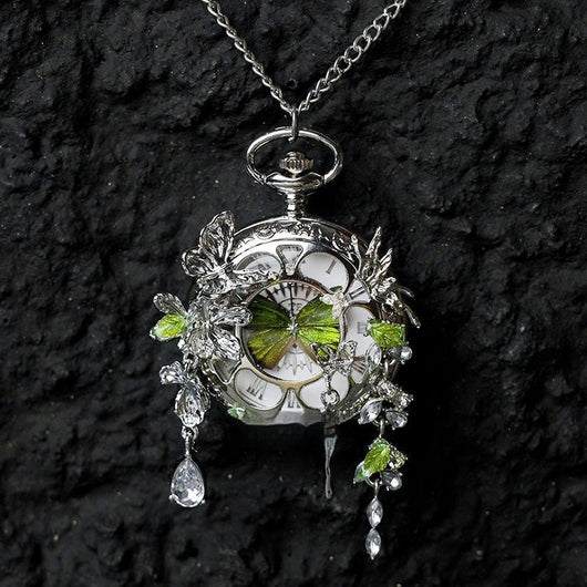 Reloj de Bolsillo Animado Mariposas Turquesa y Verde para Pareja - Edición Graduación - Image 12