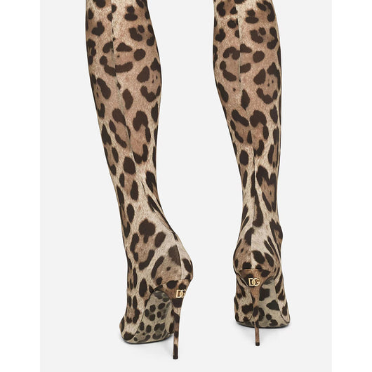 Botas Altas Hasta la Rodilla con Estampado Leopardo y Tacón Aguja - Image 3