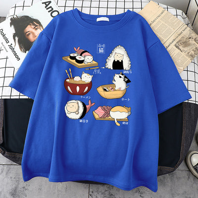 Playera Gato Sushi Estilo Cartoon para Hombre - Image 9