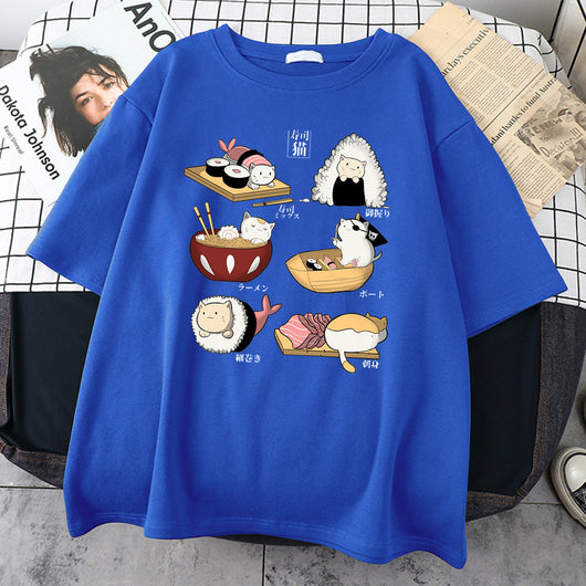 Playera Gato Sushi Estilo Cartoon para Hombre - Image 9