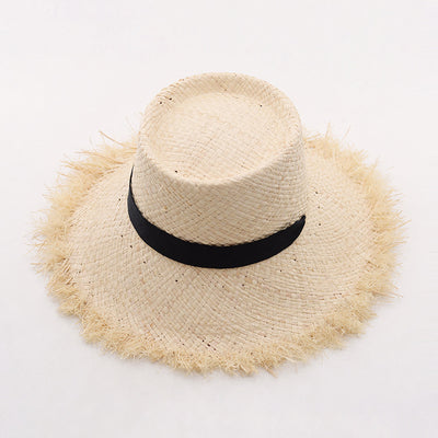 Sombrero de Paja Tejida con Lazo de Rafia y Borde Deshilachado - Image 7
