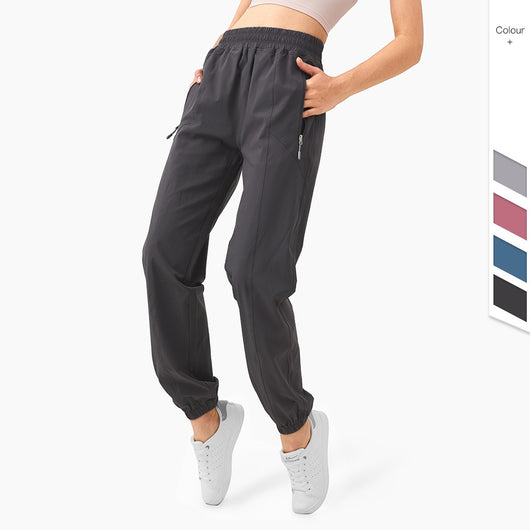 Pantalones Deportivos Cintura Alta con Bolsillos Laterales para Mujer - Ajuste Fitness Melocotón - Image 2