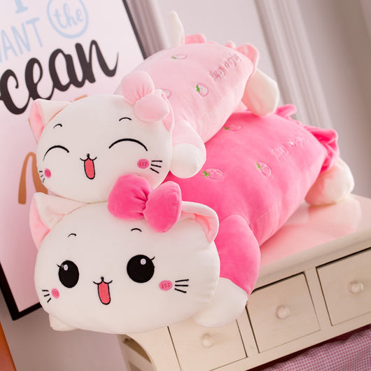 Almohada Larga de Peluche Gato con Corazón para Niñas - Image 5