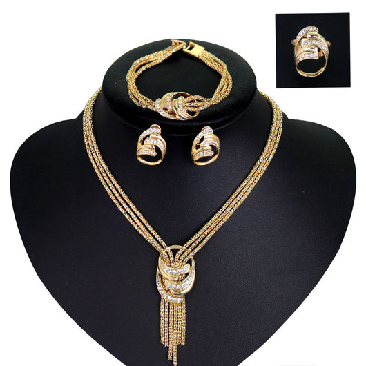 Conjunto de Joyas Elegantes: Collar, Pulsera, Aretes y Anillo - Image 12