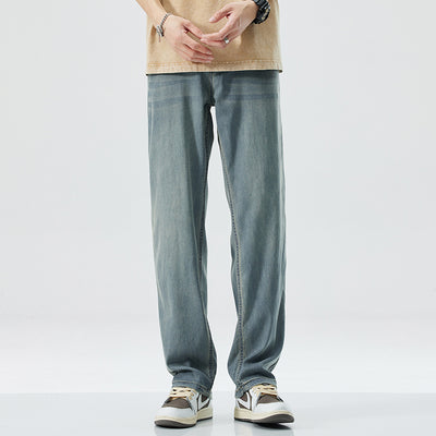 Jeans Rectos Holgados en Seda de Hielo para Hombre - Image 6