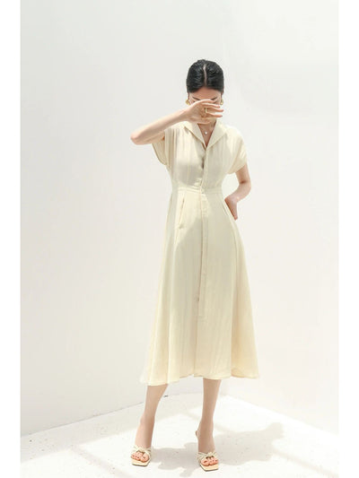 Vestido Camisero de Algodón y Lino Blanco para Verano - Image 8