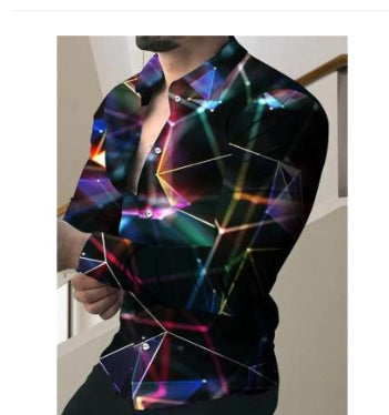 Camisa Casual Estampada de Manga Larga para Hombre - Image 19