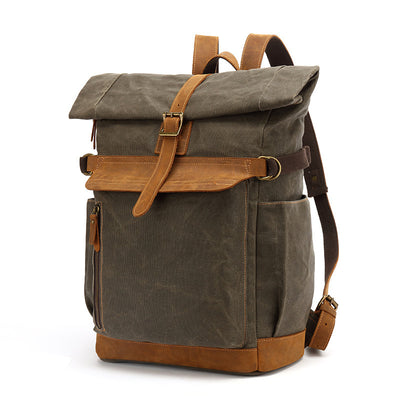 Mochila de Cuero Crazy Horse para Viajes - Bolsa Multifuncional Hombre con Compartimento Laptop - Image 2