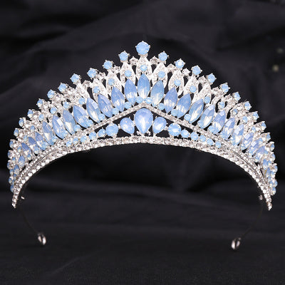 Corona Nupcial de Cristal Verde Brillante con Aleación y Incrustaciones - Image 17