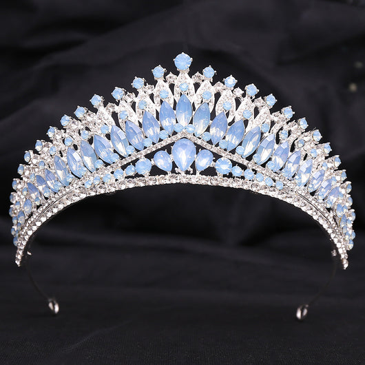 Corona Nupcial de Cristal Verde Brillante con Aleación y Incrustaciones - Image 17