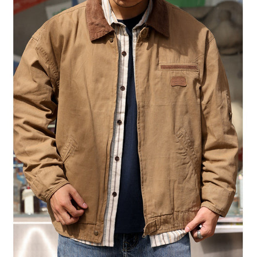 Chaqueta Retro de Lona Pesada con Solapa - Abrigo Clásico para Otoño - Image 6
