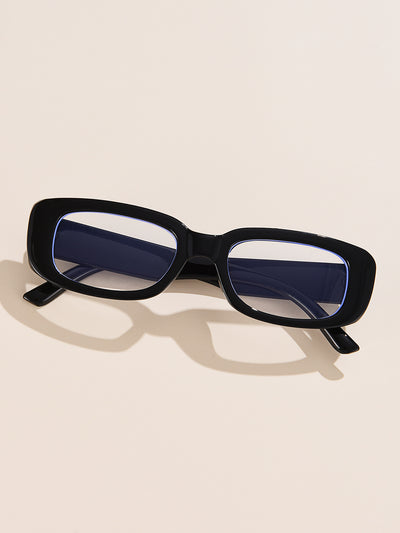 Rectangular tortoiseshell sunglasses with a small frame and dark gray lenses, angled on a white background. - Image 28