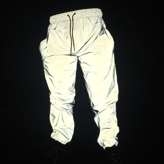 Pantalones Reflectantes con Cintura Elástica Doble y Cordones para Correr Nocturno - Image 4