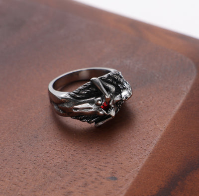 Anillo de Acero Titanio Estilo Retro para Hombre - Image 4