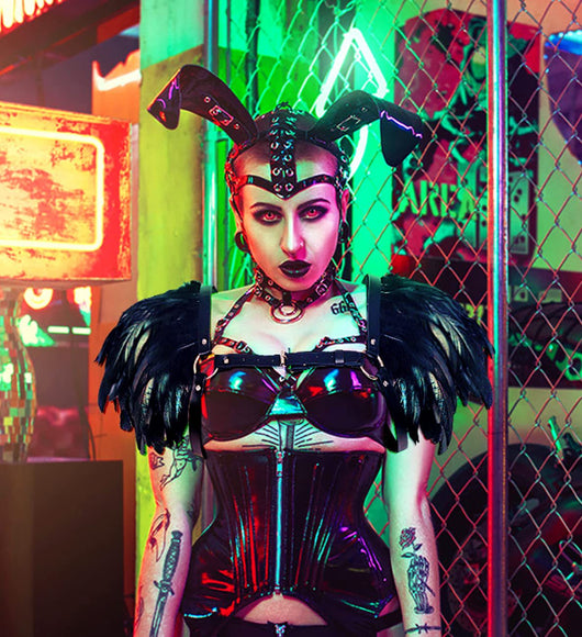Hombreras de Cuero Punk Gothic con Plumas - Estilo Europeo y Americano - Image 11