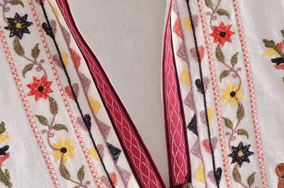 Camisa Étnica Casual con Cuello Mao y Bordado Artesanal - Image 11