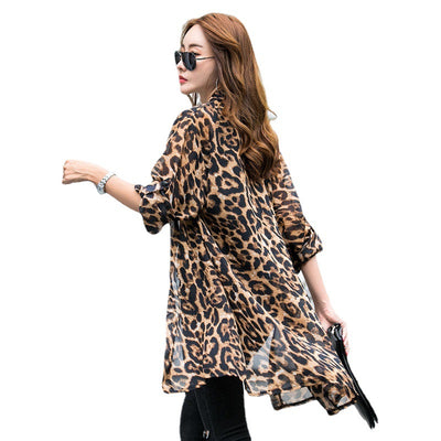 Cardigan Ligero de Gasa Estampado Leopardo con Protección Solar - Image 2