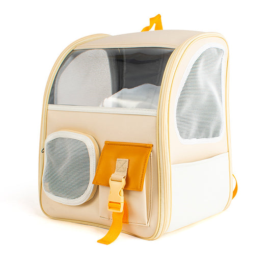 Mochila Transparente Portátil para Mascotas - Bolsa de Viaje Respirable con Diseño Moderno