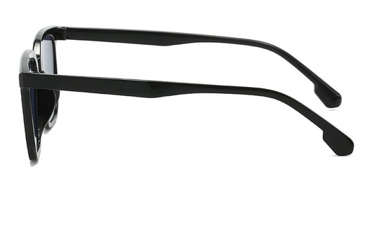 Large frame square sunglasses with a transparent champagne-colored frame and brown lenses. - Image 18